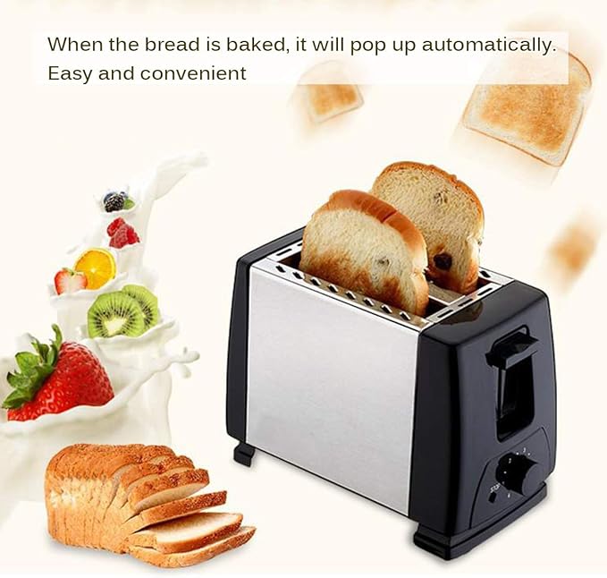 2 Slice Toaster Best Rated Prime Stainless Steel 1.5 inch Wide Slot Small Household Kitchen Toaster with Shade Selector and Pop Up Reheat Defrost Cancel Functions 6 Bread Shade Settings Removable Cr