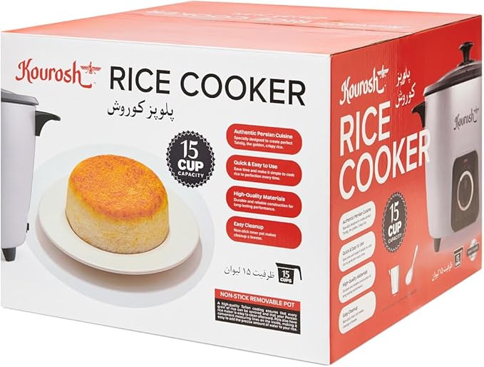 YEDI KOUROSH Automatic Persian Rice Cooker - Tahdig Rice Maker Perfect Rice Crust (15 CUP)