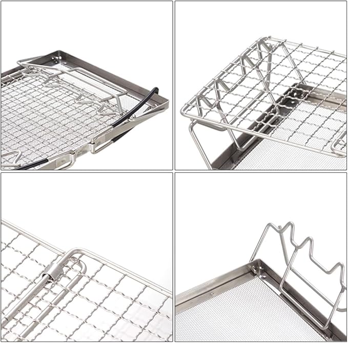 Folding Stainless Steel Camp Stove Toaster Camping Stove Toaster Portable Bread Toaster Rack for Backpacking Outdoor Picnic Easy Setup for Toasting 2 Pieces