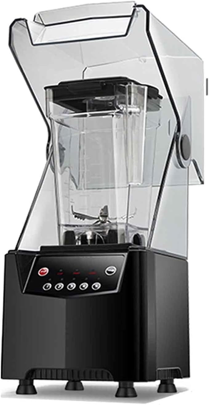 2l Commercial Soundproof Multi-Function Portable Blender with 5 Presets 17000rpm Shredded Ice with Hood Smoothie Blender for Milk Tea Coffee Dessert Leisure Shop