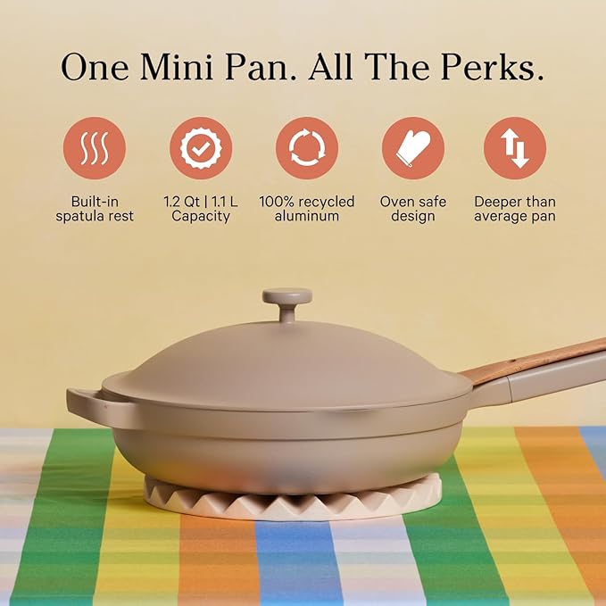 Our Place Mini Home Cook Duo - 8.5 Always Pan &amp Small Perfect Pot Bundle | Multi-Functional Cookware Set Replaces 18 Pieces | Steam