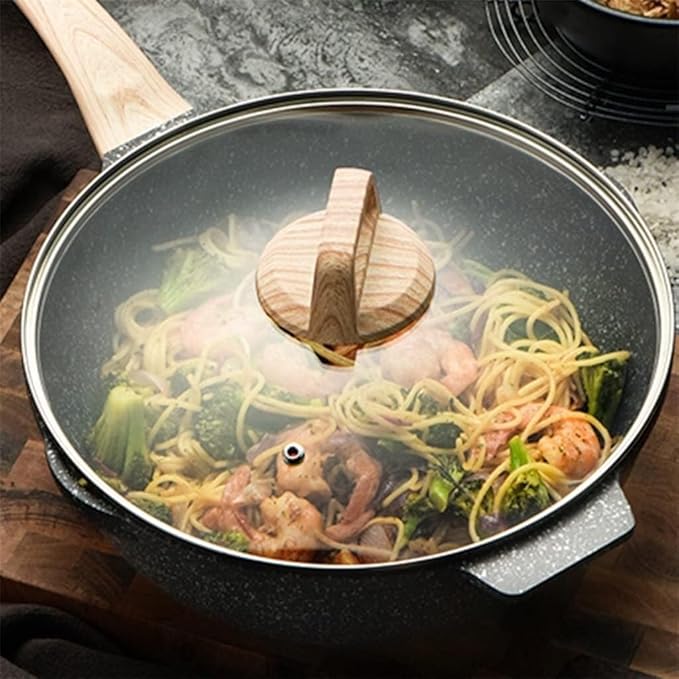 Kitchen Cooking Sets 2 Pieces Cookware Set Frying Pan Wok Set Induction Cooker Smokeless Home Gas Stove Non-Stick Pan Cookware Sets