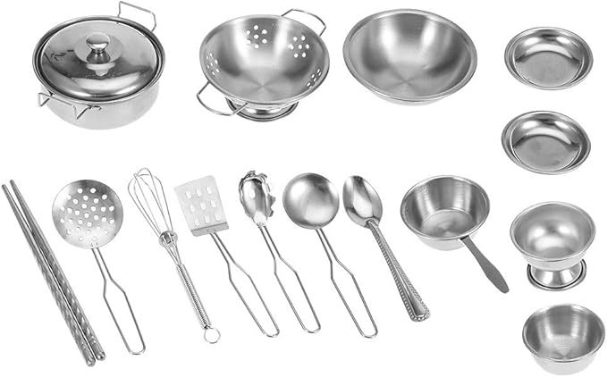 16/18/25pcs Stainless Steel Cookware Set Saucepan Lids Pot Cooking Kitchen(16 pieces)