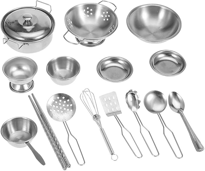 16/18/25pcs Stainless Steel Cookware Set Saucepan Lids Pot Cooking Kitchen(16 pieces)