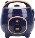 Diydeg Mini Rice Cooker 350W 1.8L Portable Oatmeal Cooker with Steamer Removable Nonstick Pot One Touching &amp Keep Warm Function Soup Maker for Stews Grains &amp Oatmeal (Blue) (US Plug 110V)
