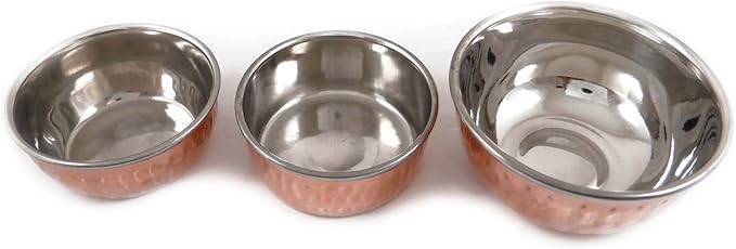 ibaexports Classic Indian Traditional 8 Piece Copper Tableware Dinner Set Collection Thali Bowls Utensils Health