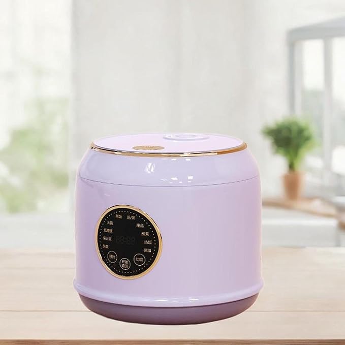 Rice Cooker Slow Cooker Multipurpose Nonstick Inner Pot 2L Rice Cooking Pot Small Electric Pot for Dumpling Cooking purple