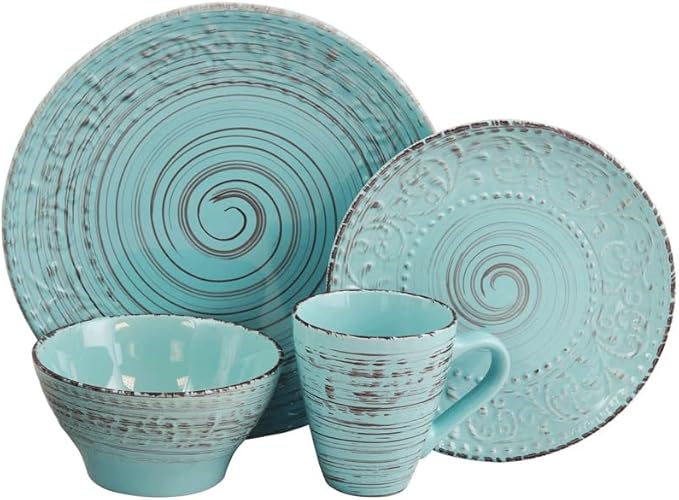 16-Piece Household Dish Set Dinnerware Set Salad Plates Bowls and Mugs Beautiful Tableware