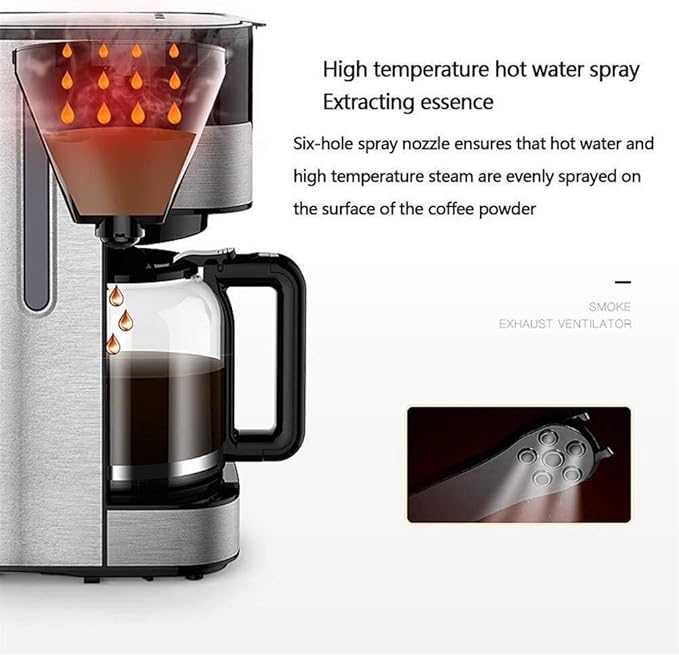 Filter Coffee Machine 1.5L Capacity Coffee Machine Drip Fully Automatic Home American Coffee Machine