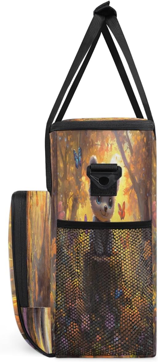Cute Bear Pumpkin Butterfly Maple Leaf Coffee Maker Carring Bag Travel Carrying Storage Tote Bag Compatible with Keurig K-Mini or K-Mini Plus Portable Single Serve Coffee Brewer Case with Pockets