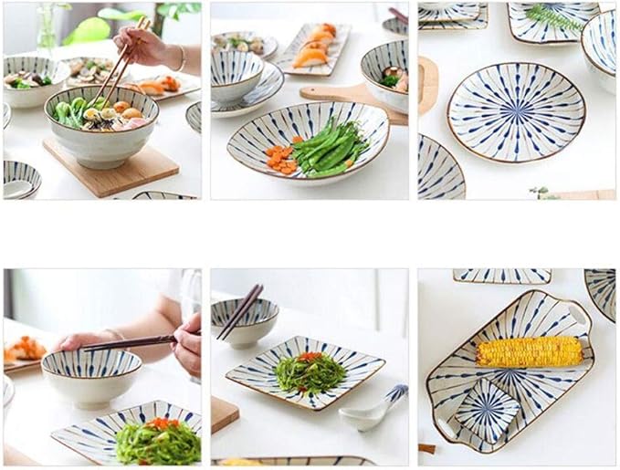 Elegant Dinnerware Set Dinner Plates Bowls Set Reactive Glaze Dinnerware Set Plates Dishes Bowls Best For Indoor And Outdoor PartyA