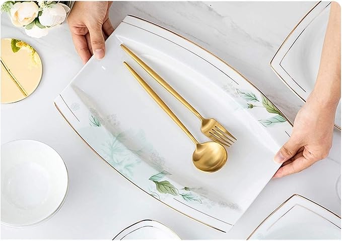 Dinnerware Set Nordic Phnom Penh Soup Pot/Plates Ceramic Plates and Sets for Restaurant and Wedding Gifts/Bone China Dinner Set