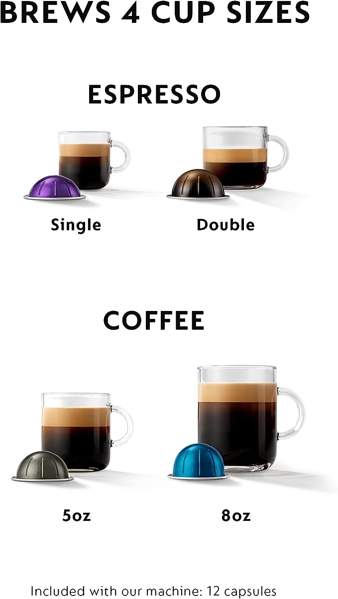 Nespresso Vertuo Plus Coffee and Espresso Maker by Breville Grey