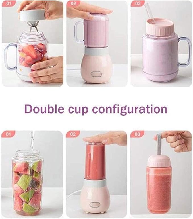 Portable Personal Size Smoothies and Shakes Handheld Fruit Machine 400ML USB Rchargeable Juicer Cup Ice Blender Mixer