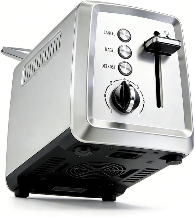 2 Slice Toaster with LidStainless Steel Toaster with Extra Wide Slots for Bagels Muffins High Lift Lever 7 Shade Settings900 Watts Toasters
