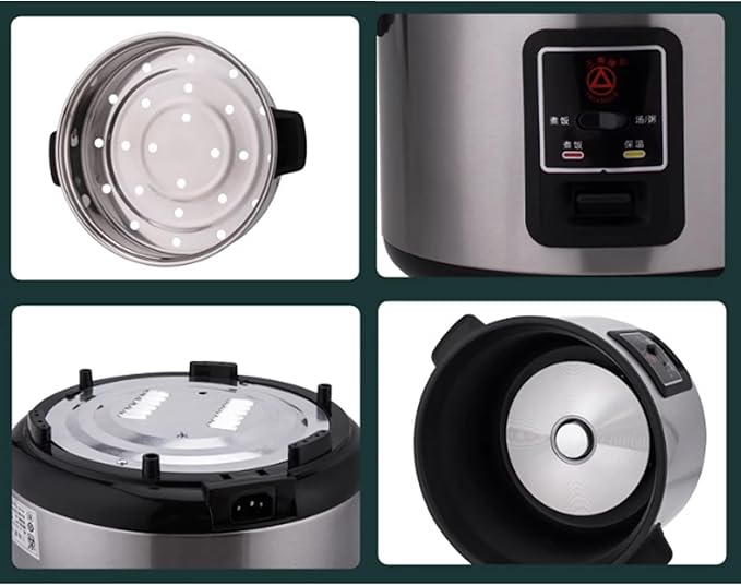 Stainless Steel Rice Cooker Double-Bottomed Food Grade Interior Liner Household Rice Cooker (Color : 3L)