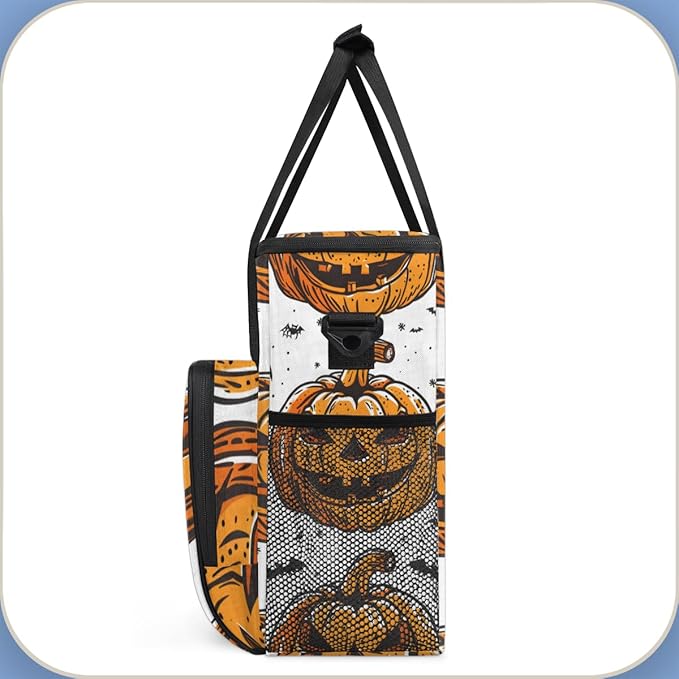 Magical Pumpkin Coffee Maker Carrying Bag Abstract Pumpkin Travel Storage Bag Compatible with K-Mini or K-Mini Plus Single Serve Coffee Brewer Carrying Case with Multiple Pockets &amp Shoulder Stra