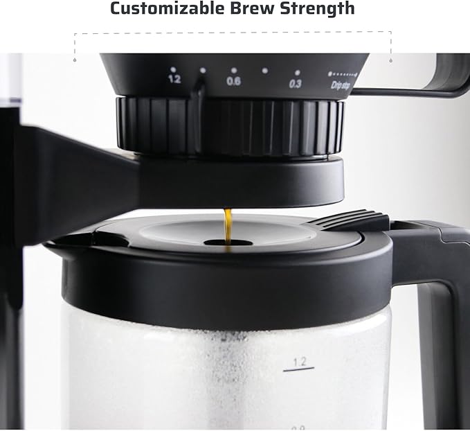Caso Gourmet Gold Cup Drip Coffee Maker with Programmable Timer 8 Cup Glass Carafe and Single Cup Mode for Kitchen Office or Dorm Room in Black