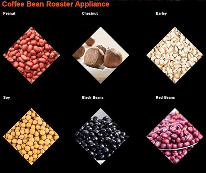 TOPCHANCES Coffee Bean Roaster Machine800g 1200W Automatic Electric Coffee Bean Baker Coffee Baking Machine Peanut Bean Roaster for Cafe Shope Home -110V
