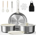14 pcs Stainless Steel Cookware Set Detachable Pots and Pans Set with Removable Handle Non Toxic Space Saving RV Camping Cookware Set Induction Cookware Dishwasher &amp Oven Safe