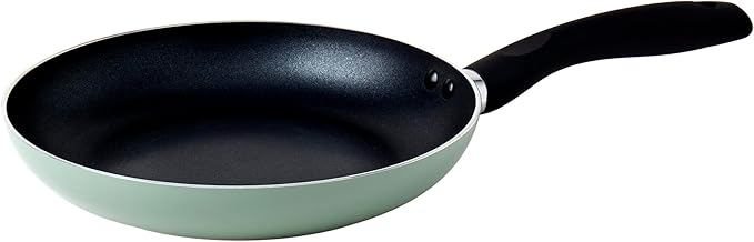 Basic Essentials 4-Piece Nonstick Aluminum Starter Cookware Set Fry Pan Skillet Saucepan Pot with Glass Lid and Nylon Spatula Turner Sage