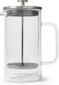 Sur La Table Classic Double-Walled Glass French Press – 8-Cup Capacity for Rich Aromatic Coffee