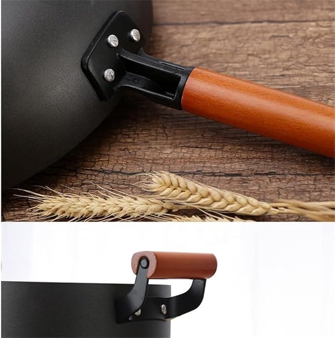 Cookware Set 3 Piece Nonstick Iron Cookware Set Soup Pot Wok With Lid Frying Pan Instant Cooker Accessories Hot Cooking Pot Cooking Pots SetsBlack