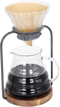 SOTECH Pour Over Coffee Dripper Set Filter Holder Glass Server with Paper Coffee Filters Manual Stand for Tea and Saffron