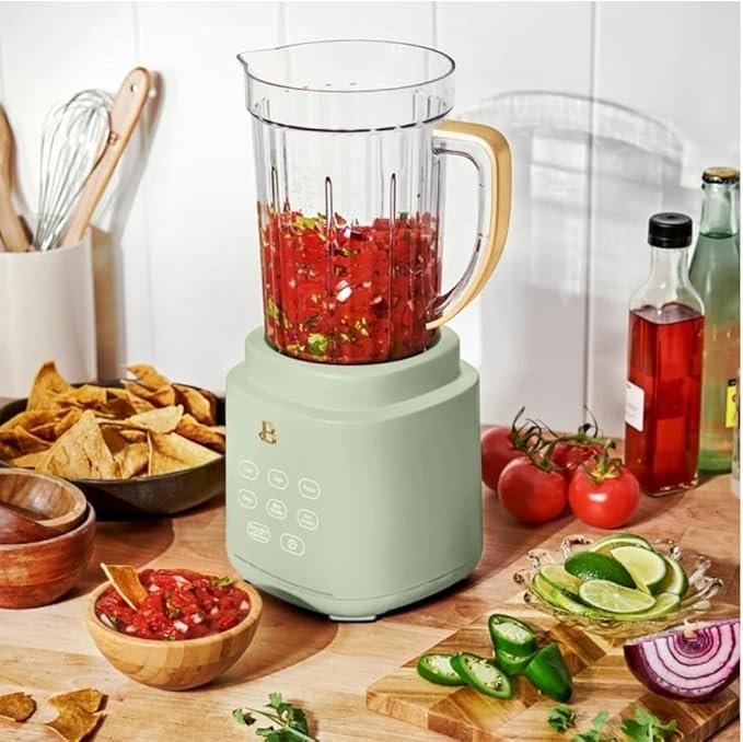 Power Exact Countertop Blender System 700W Motor 50oz Tritan Jar 20oz To-Go Cup 4 Presets 3 Speeds PrecisionSense Technology (Green)