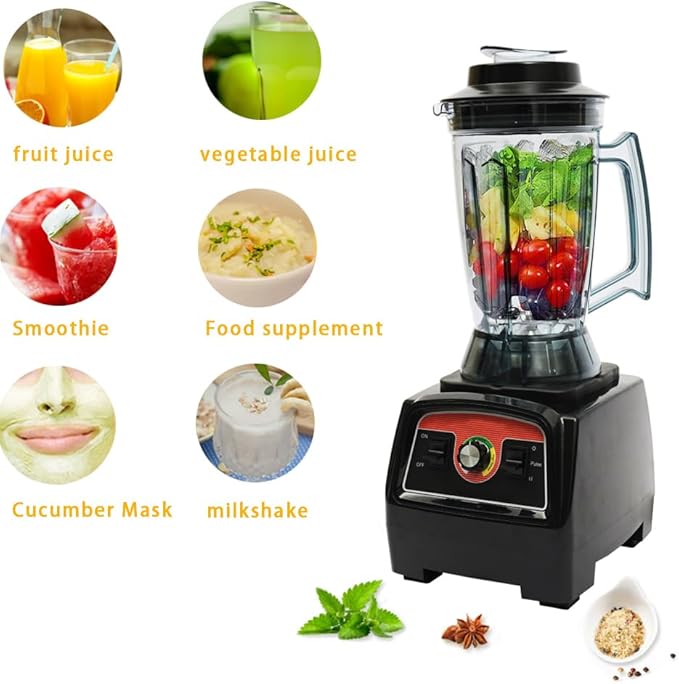 Commercial Countertop Smoothie Maker with 2800W Professional Blenders for Smoothies Ice and Frozen Fruit Food Mixer Soy milk Juicer Processor