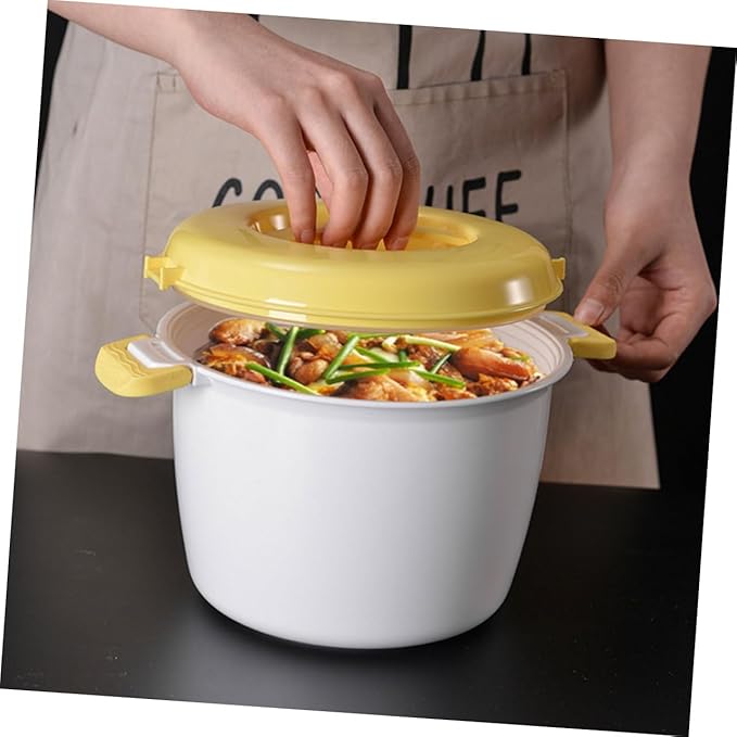 PRETYZOOM 2pcs Microwave Rice Cooker Set Portable Multi-functional Steamer for Rice Oatmeal and Soups for Home Office and Dorm Use Easy to Carry and Store