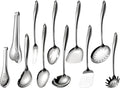 18/10 Stainless Steel Cooking Utensils Set 11 PCS Long Large Metal Cooking Utensil Tools Set Mirror Polished Kitchen Gadget Cookware and Kitchen Tool Set Dishwasher Safe