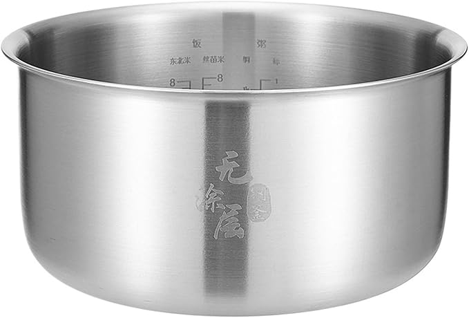 Stainless Steel Rice Cooker Inner Pot Compatible for Xiaomi C1 Rice Cooker Inner Pot 304 Uncoated Rice Cooker Core MDFBD02ACM(3L)