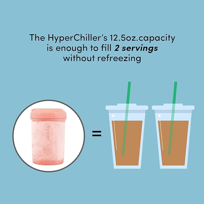 HyperChiller HC2RG Patented Iced Coffee/Beverage Cooler NEW IMPROVEDSTRONGER AND MORE DURABLE! Ready in One Minute Reusable for Iced Tea Wine Spirits Alcohol Juice 12.5 Oz Rose Gold
