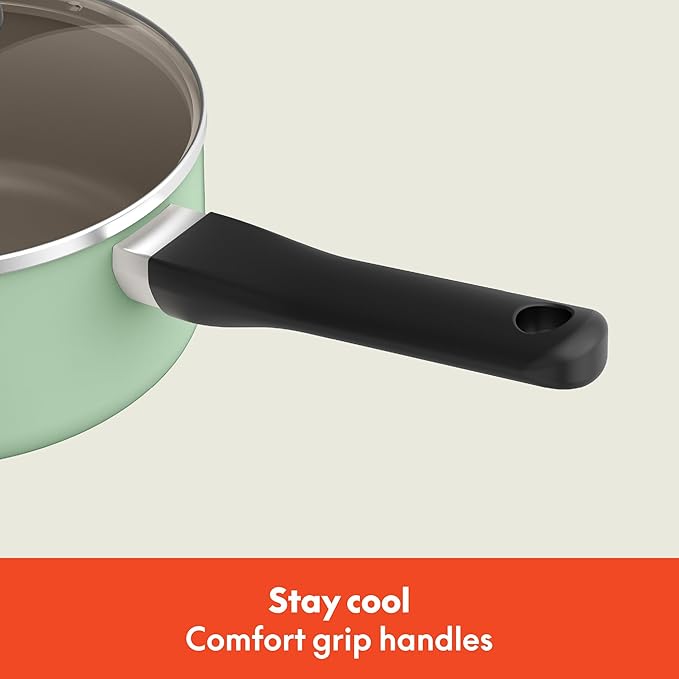 bella 21 Piece Kitchen Set with EverGood™ Ceramic Nonstick Coating Dishwasher &amp Oven Safe All Stovetops Compatible Tempered Glass Lids &amp Cool Touch Handles Seaglass