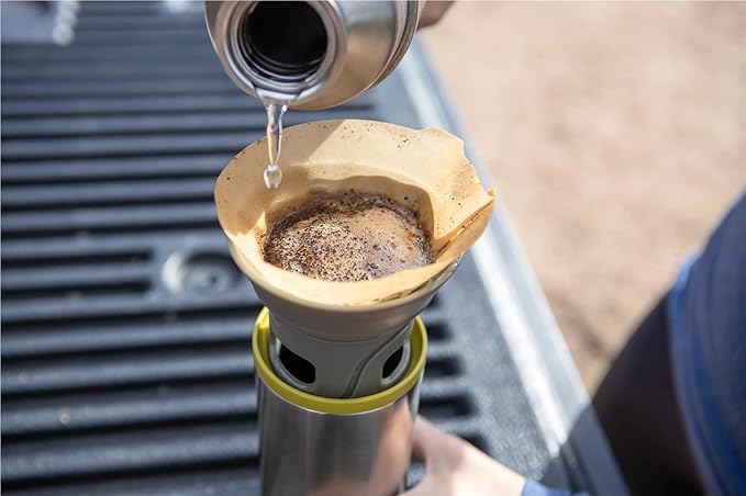 Portable Drip Coffee Maker with 10 Cone Paper Filter Stainless Steel Pour Over Coffee Brewer