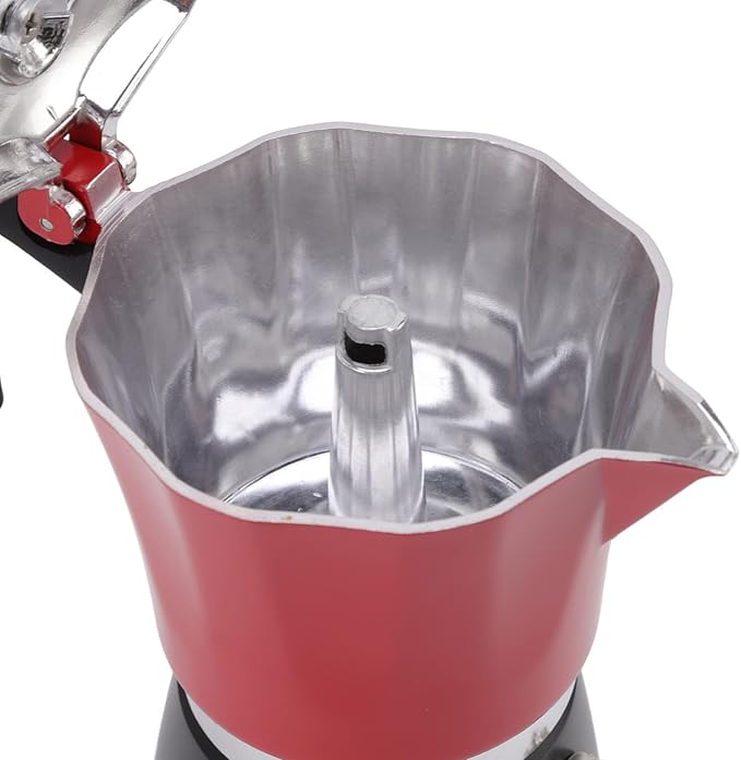 ZJchao Stovetop Coffee Maker Premium Aluminum Portable Pot with Transparent Lid for Rich Anytime Perfect for Travel Camping Home Use (No. 6 Pot 300ML)