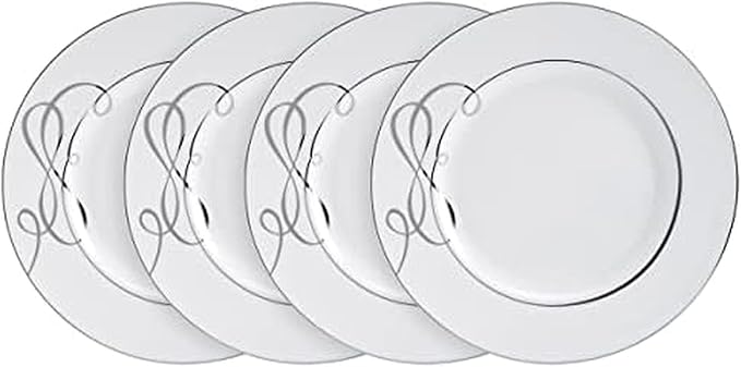 Mikasa Love Story Platinum Banded Dinner Plates Set of 4
