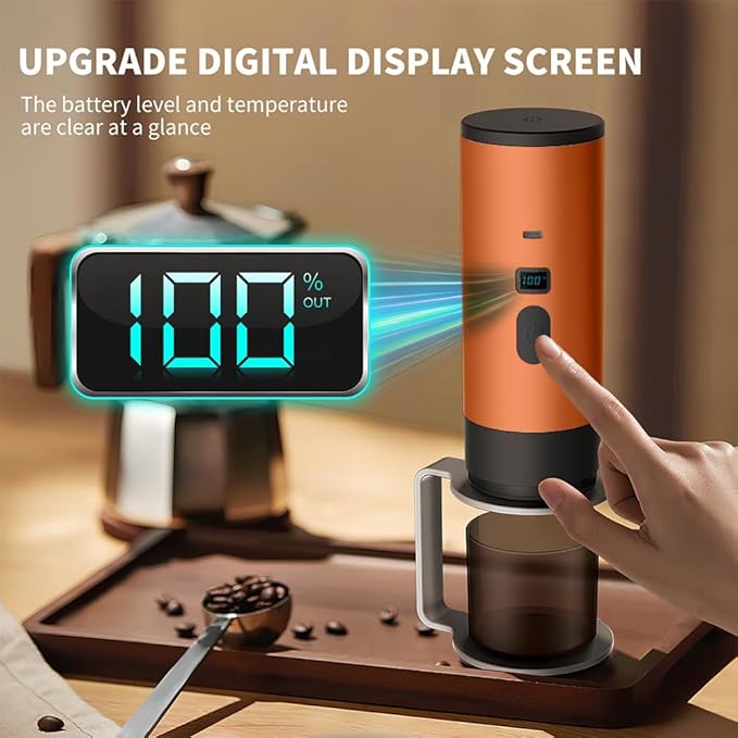 Portable Coffee Maker Espresso Machine Travel Espresso Maker USB-C ChargingHeating Pump Press Coffee Maker Electric Capsule Coffee Machine for RVCar Hiking Camping Office