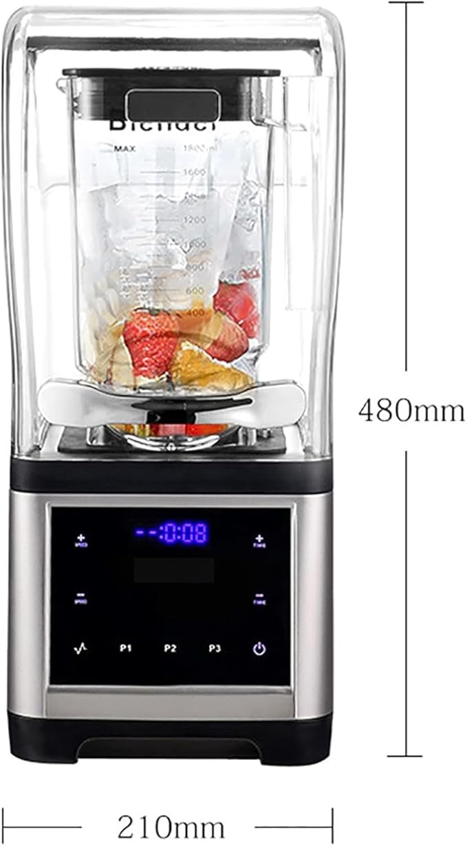 Smoothie Blender1800W Commercial Countertop Multiple Speed Smoothie Blender1.6L High Speed Smoothie MakerHousehold Quiet Blenderfor Puree Crush Ice Smoothies
