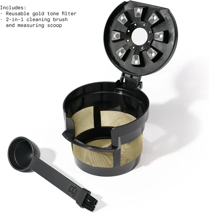 Single Serve Coffee Maker with Built-In Burr Grinder 6 Cup Sizes 3 Strengths and 64oz Reservoir for Custom Brewing (Rose)