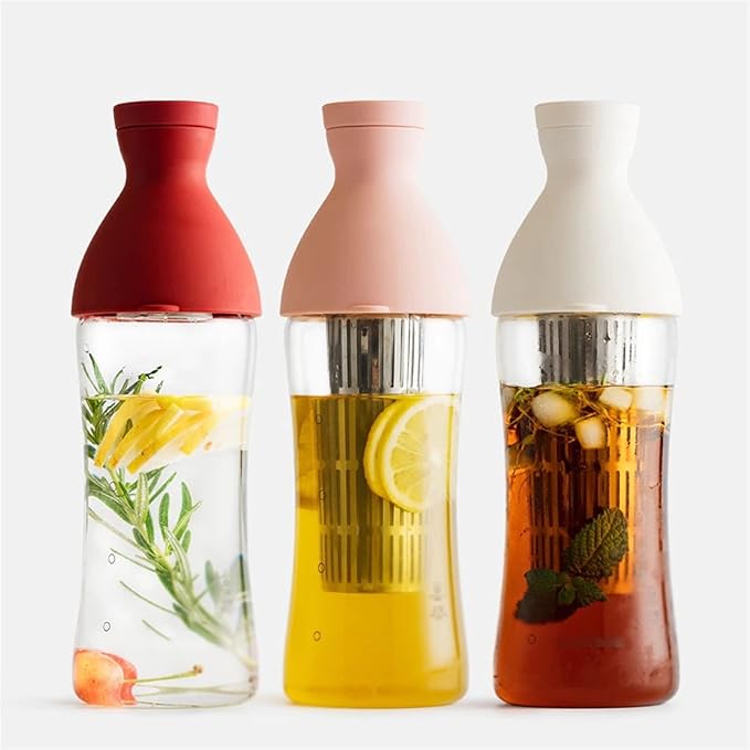 Coffee Carafe Cold Brew Pot 750ml Filter in Cold Brew Coffee Glass Coffee Maker Cold Extraction Mixing Ground Coffee with Cool Water Convenient(Yellow)