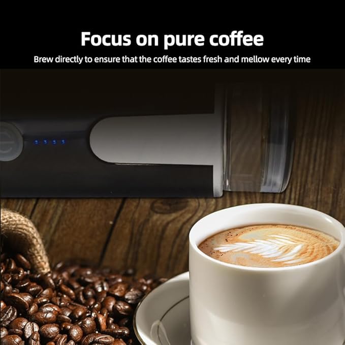 Haofy Portable Maker 2 in 1 Brewer with Coffee Powder Capsule Bin 6oz Compact Camping Coffee Maker for Travel Hiking Office Home