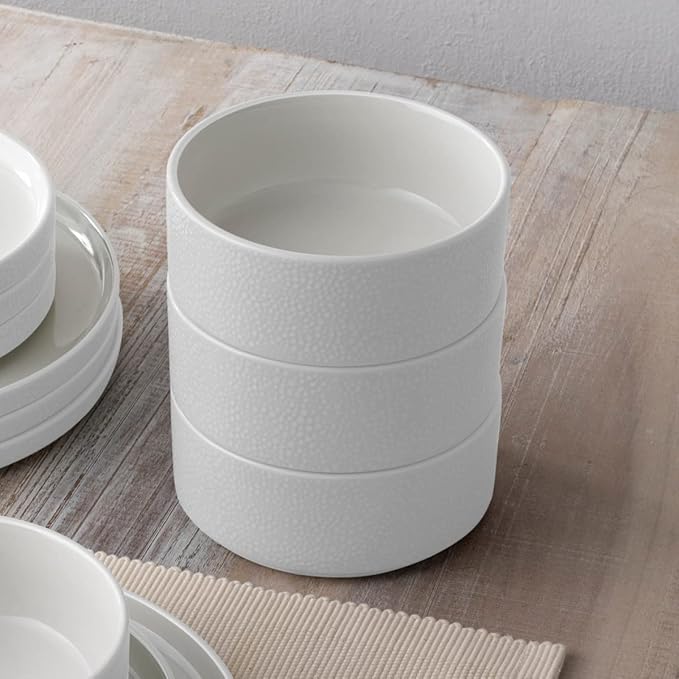 Noritake ColorTex Stone White 12-Piece Dinnerware Set Service for 4
