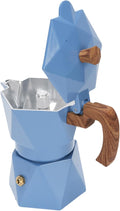Yosoo Food Safe Anodized Aluminum Italian Coffee Maker with Dual Valve Design 2 Cup Stovetop Coffee Maker Pot for Cuban Cafe Brewing Home Camping (Blue)