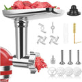 304 Dishwasher Safe Stainless Steel Food Grinder Attachment Compatible for KitchenAid Food Grinder Compatible with Meat Grinder Attachment