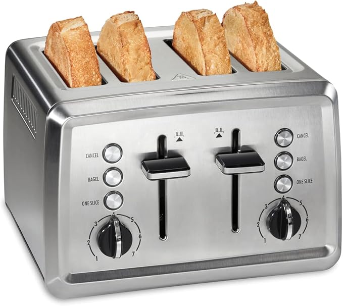 Hamilton Beach 4 Slice Toaster 24798 &amp Hand Mixer with Storage Case Beaters Whisk 250W