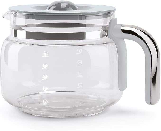 Smeg DCF02RDUK Drip Coffee Machine Auto-Start Mode Reuseable Filter Digital Display Anti-Drip System Aroma Intensity Option 1.4 Litre Tank Red