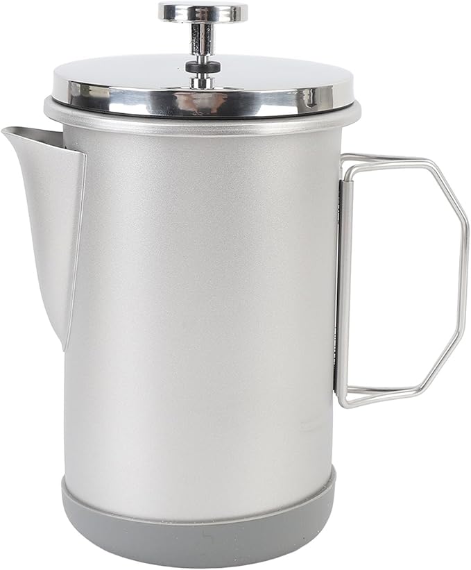 1000ML French Press Coffee Maker 304 Stainless Steel Insulated Coffee Press Portable Hand Brewed Teapot for Outdoor Camping Travel Adventures (Silver)