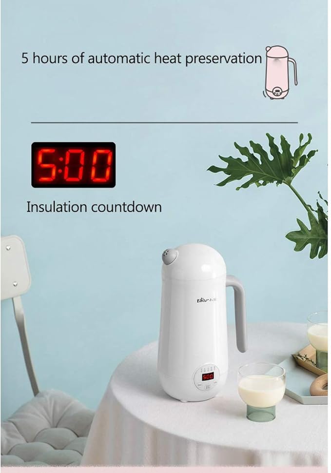 Mini Soymilk Machine Portable Soy Milk Rice Paste Maker Electric Juicer Blender Food Grinding Heating Processor 350ml(Black-JoJo's Bizarre Adventure1)
